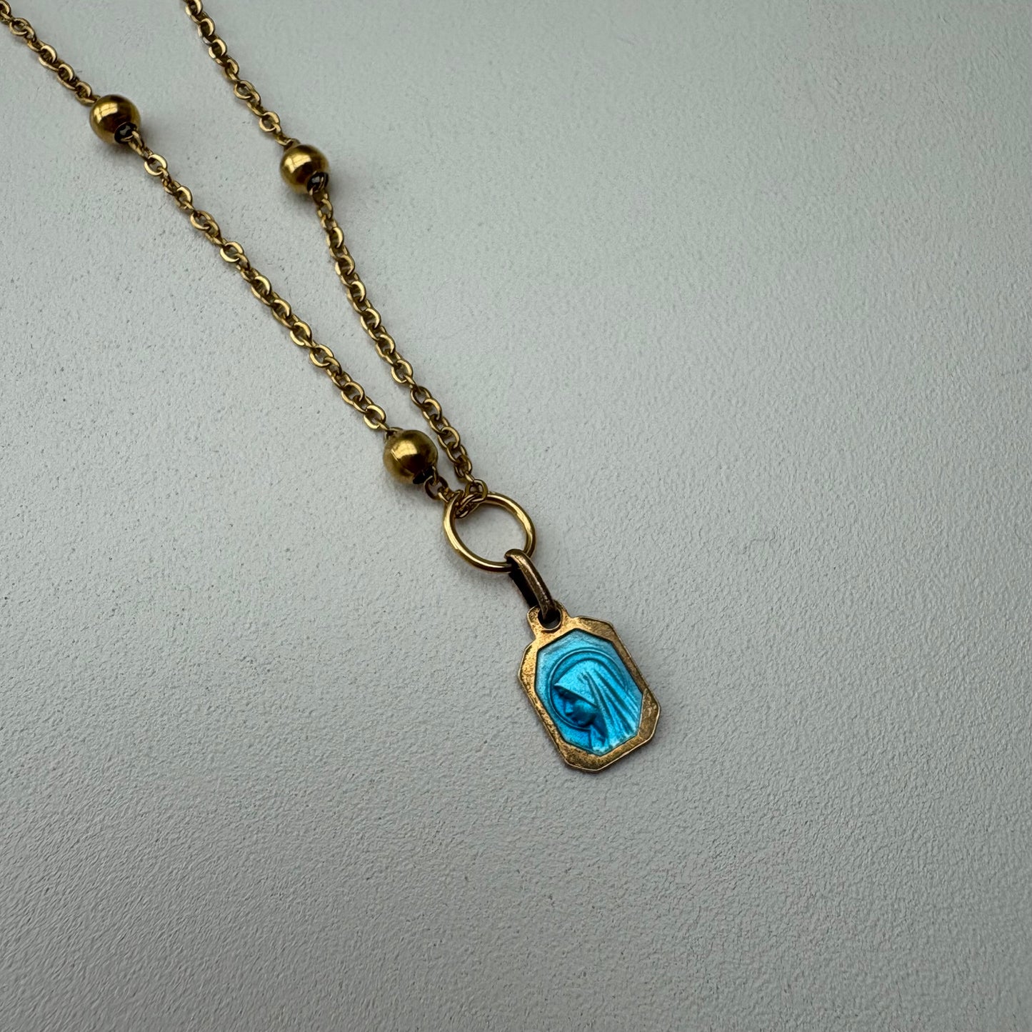 Catenina con medaglietta double San Cristoforo-Lourdes 