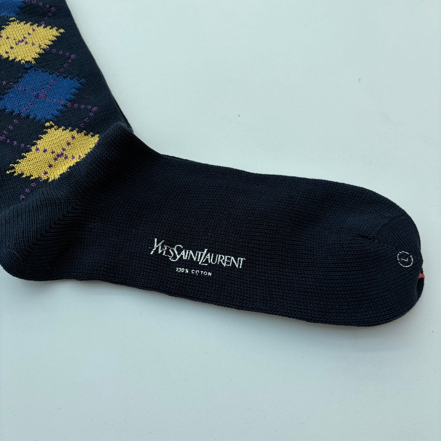 Calzettoni YSL Argyle blu/ giallo