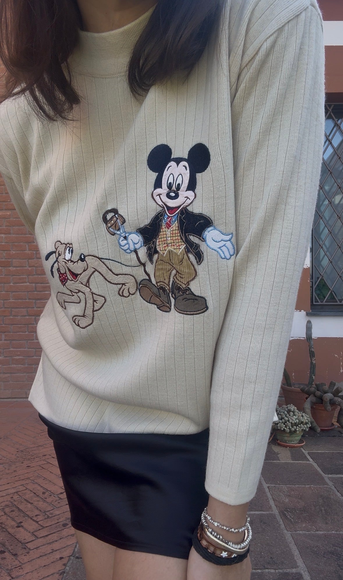 Donaldson Pull beige con topolino e pluto