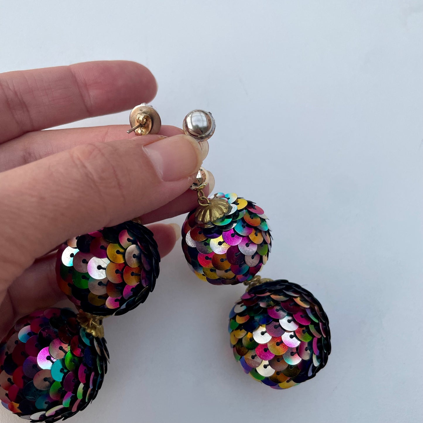 Orecchini paillettes anni 80