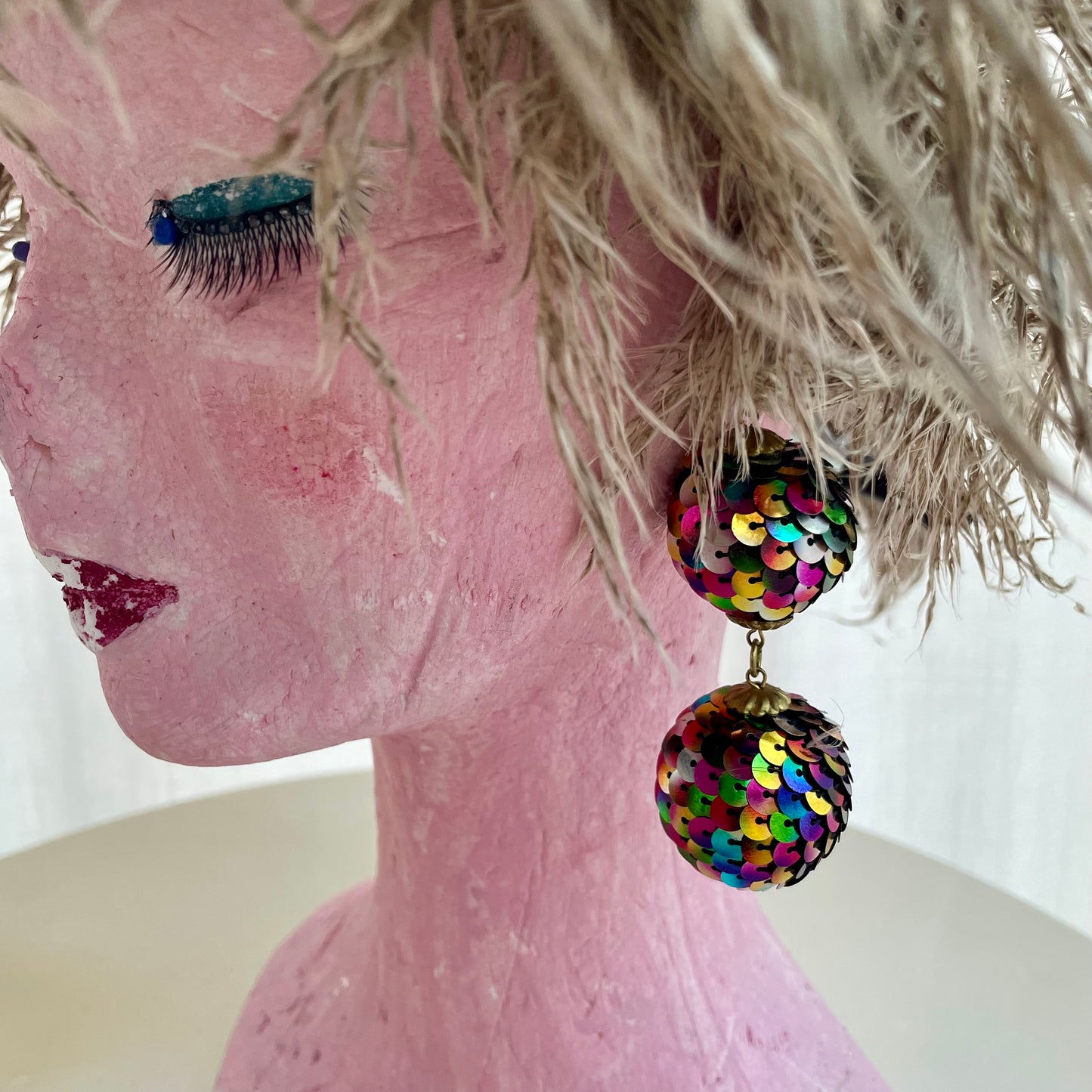 Orecchini paillettes anni 80