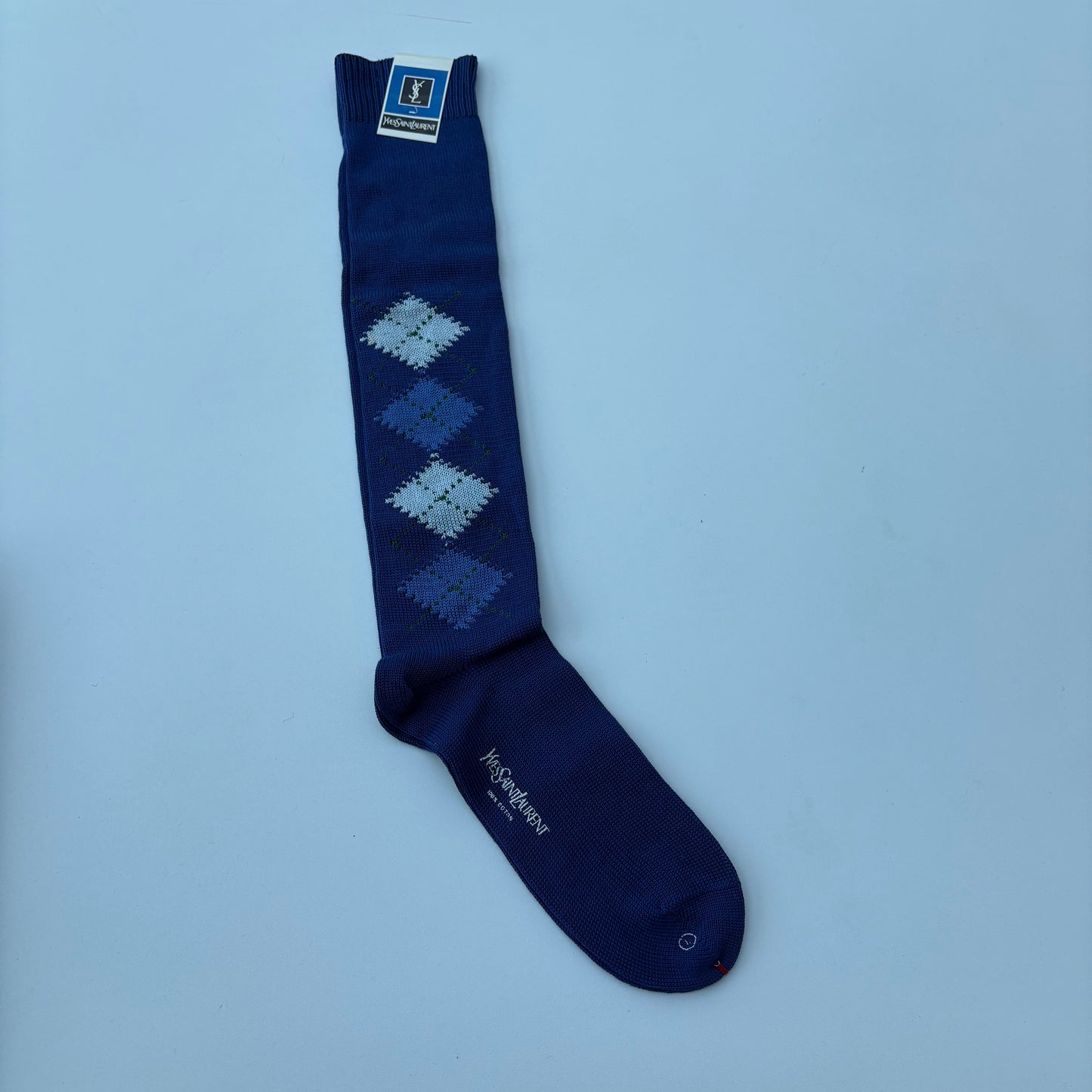 Calzettoni YSL rombi blu-azzurro