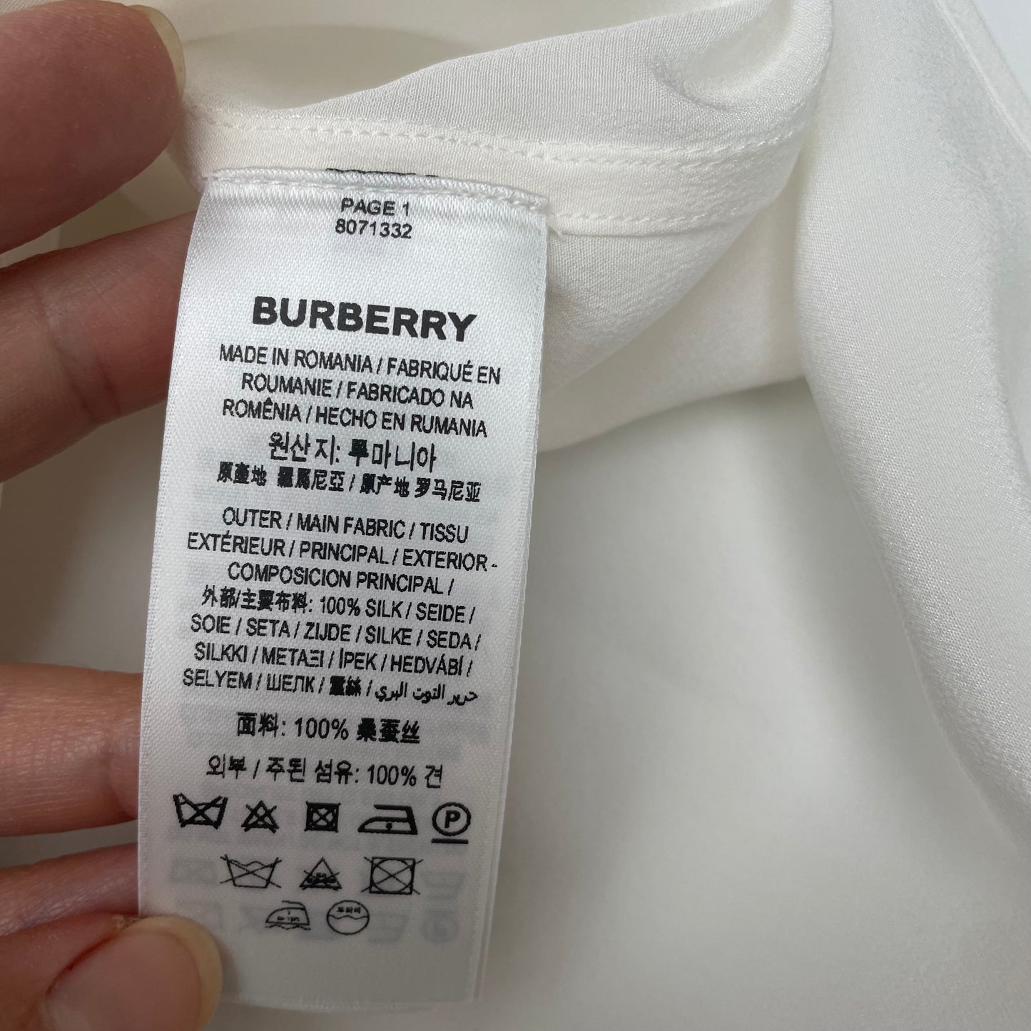 Chemise en soie Burberry d'automne