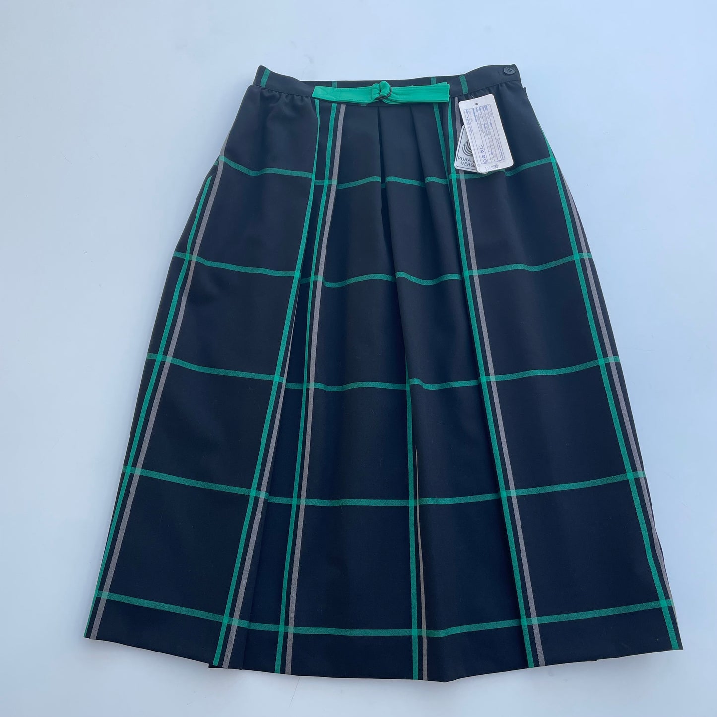 Gonna con fiocco pelle verde