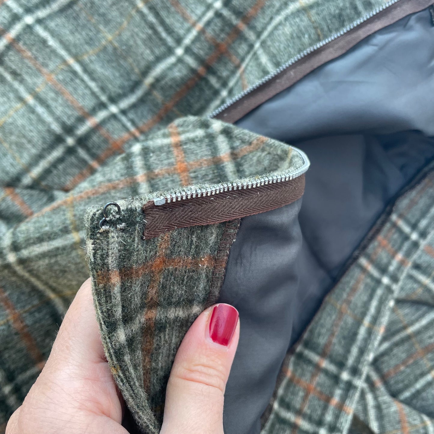 Gonna tartan taglio godet