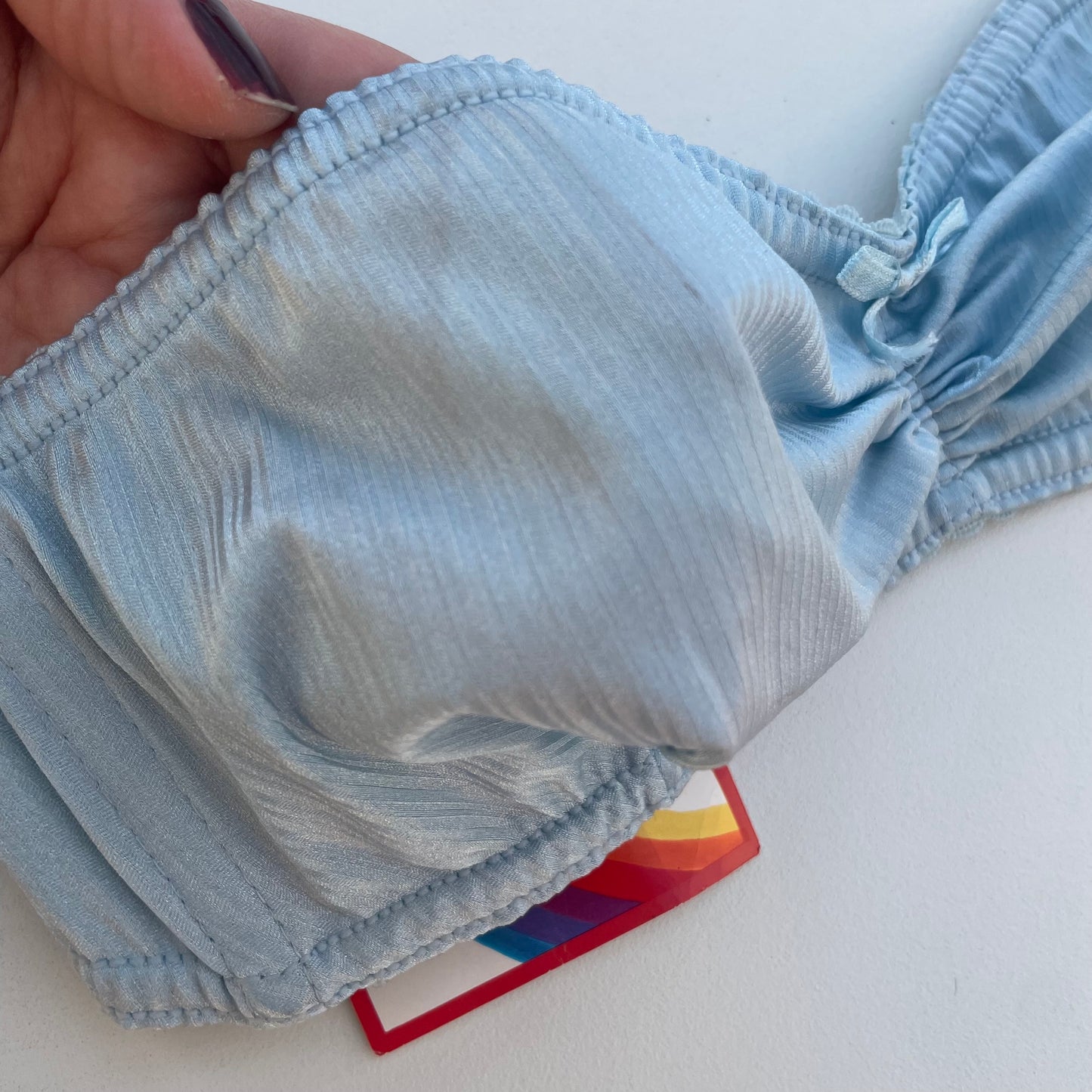 Blue bandeau bra