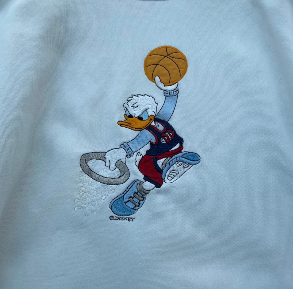 Sweat-shirt blanc avec Donald Duck