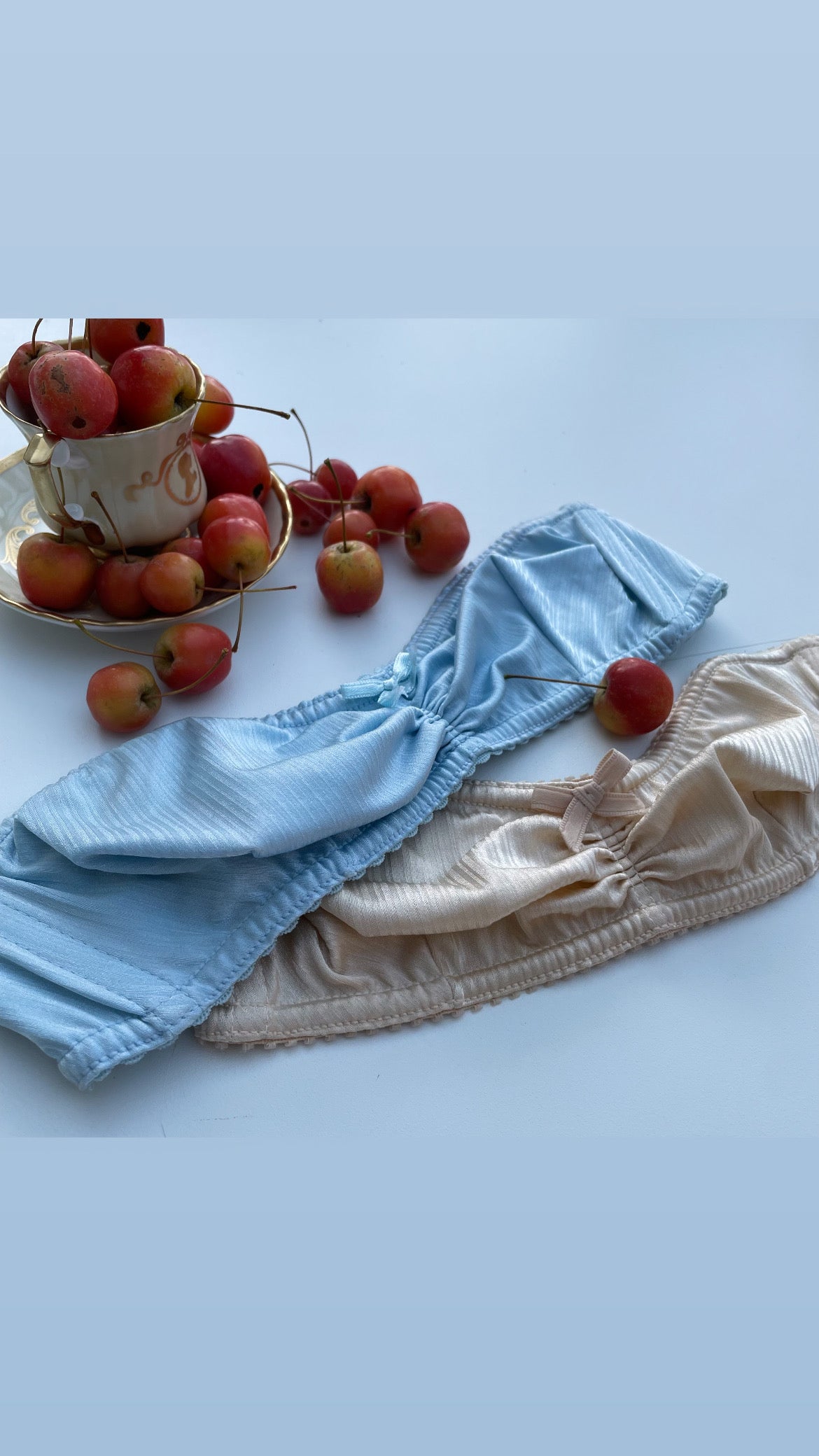 Blue bandeau bra