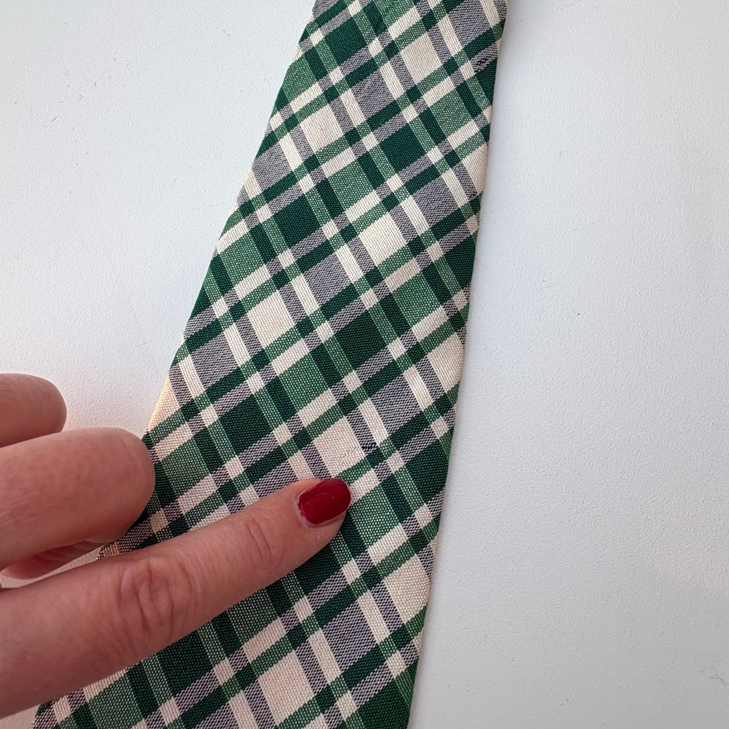 Green tartan tie