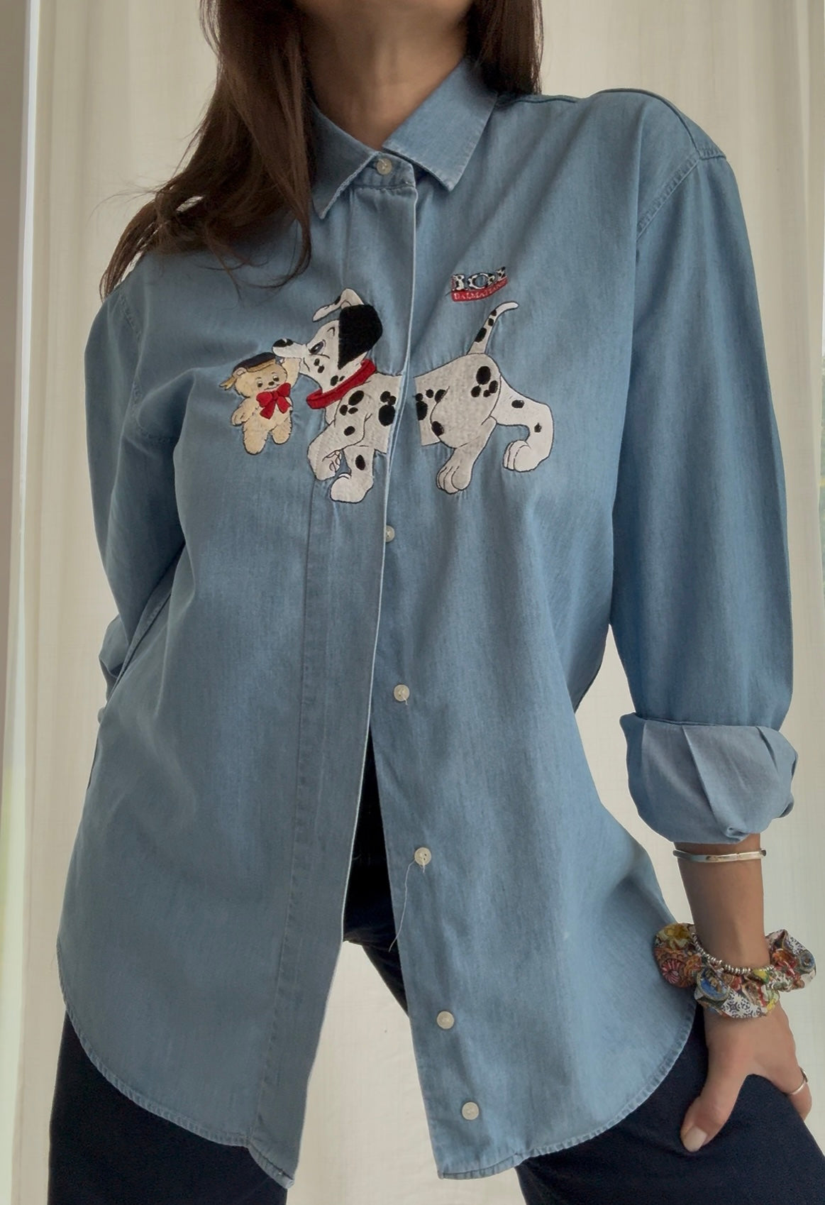 Camicia jeans con dalmata