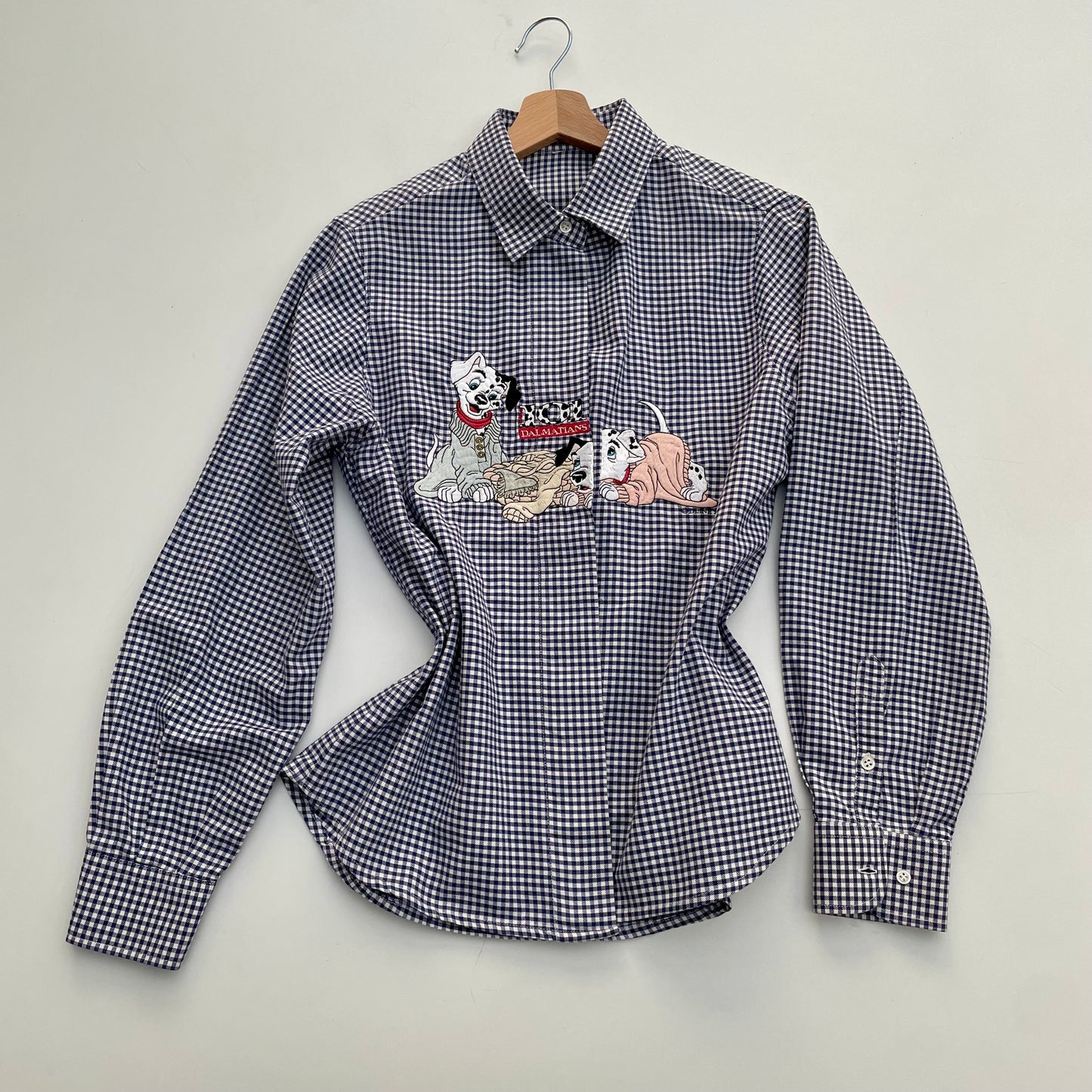 Dalmatian shirt with white and blue checks