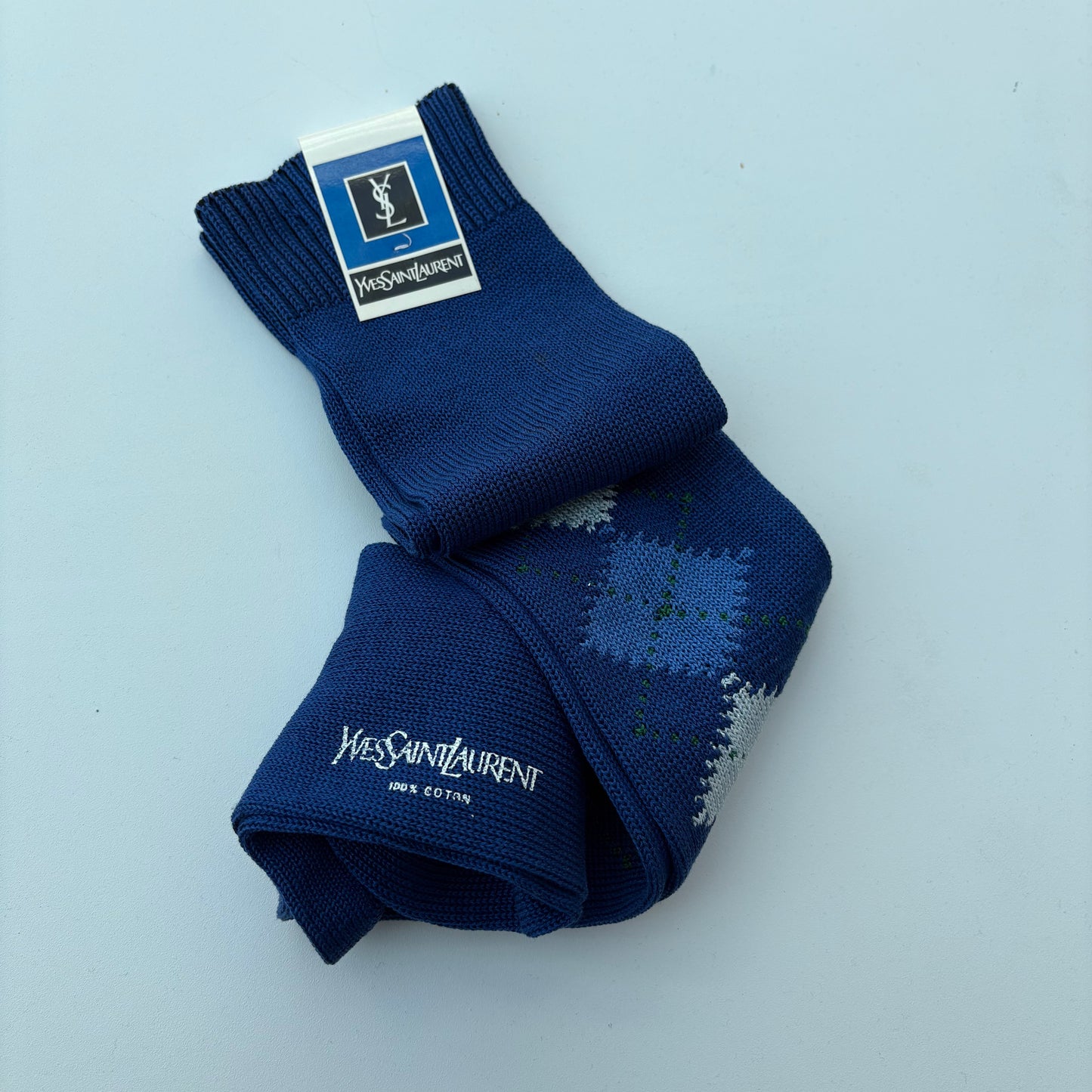 Calzettoni YSL rombi blu-azzurro
