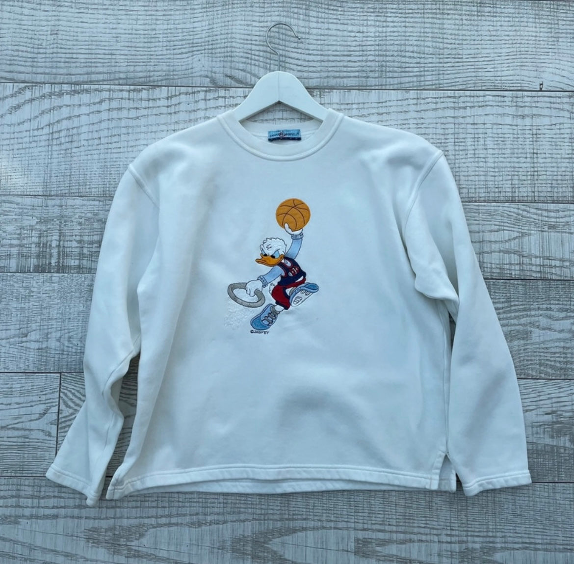 Sweat-shirt blanc avec Donald Duck