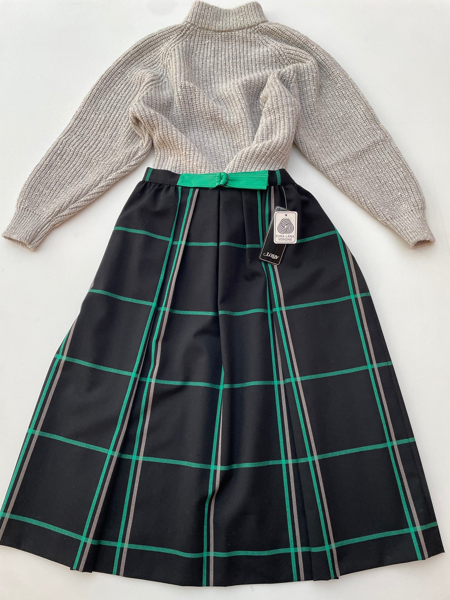 Gonna con fiocco pelle verde