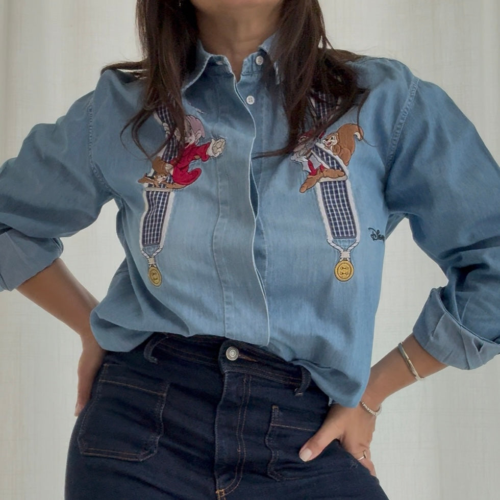 Camicia jeans 7 nani con bretelle