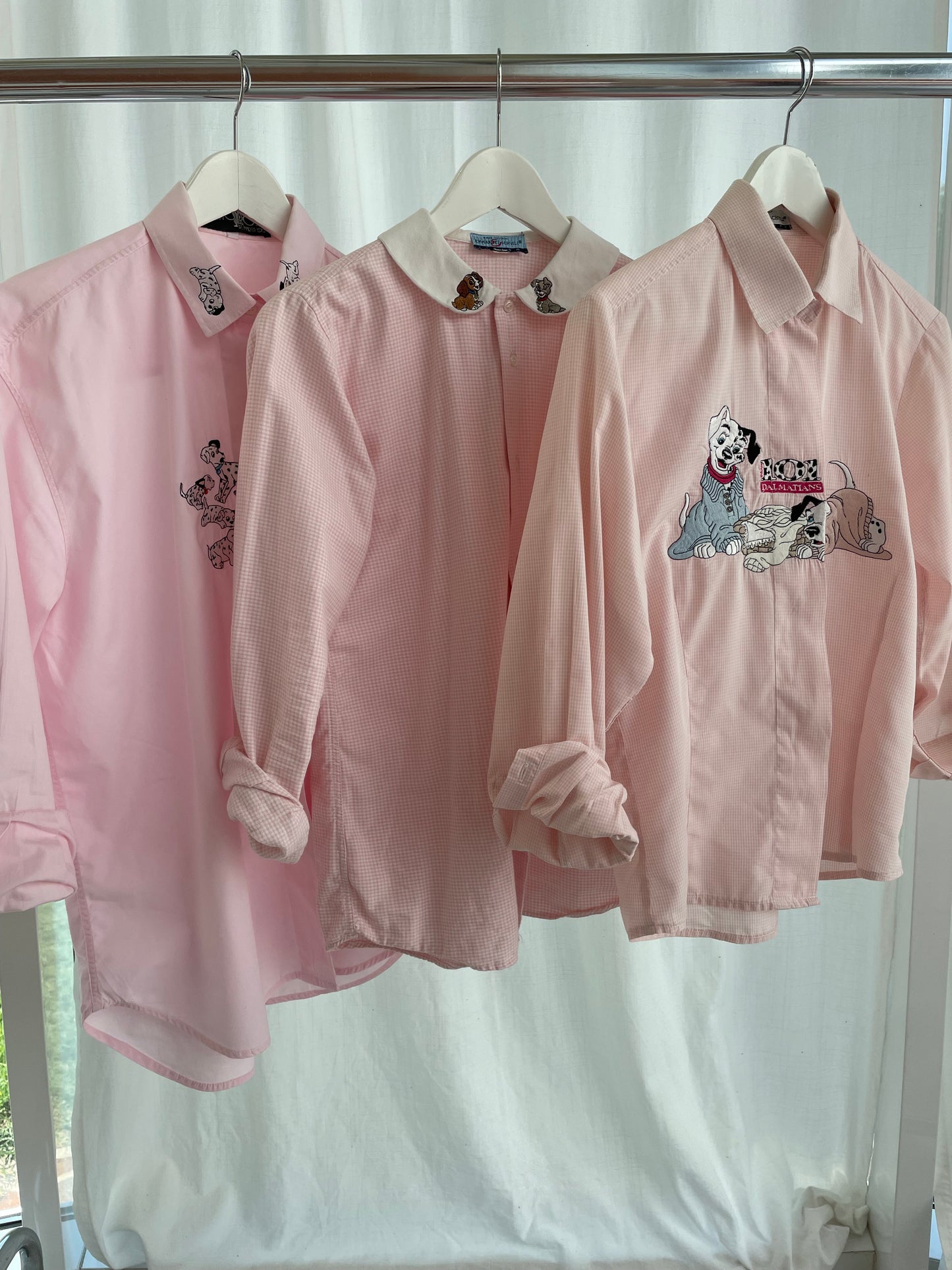 Dalmatian on pink gingham