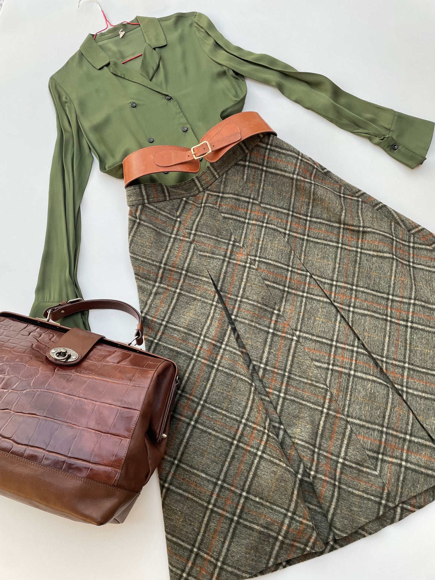 Gonna tartan taglio godet