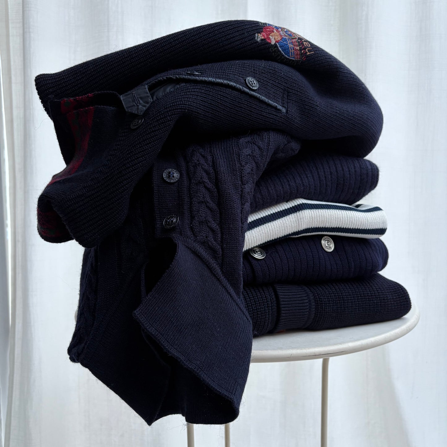 Polo in maglia a trecce