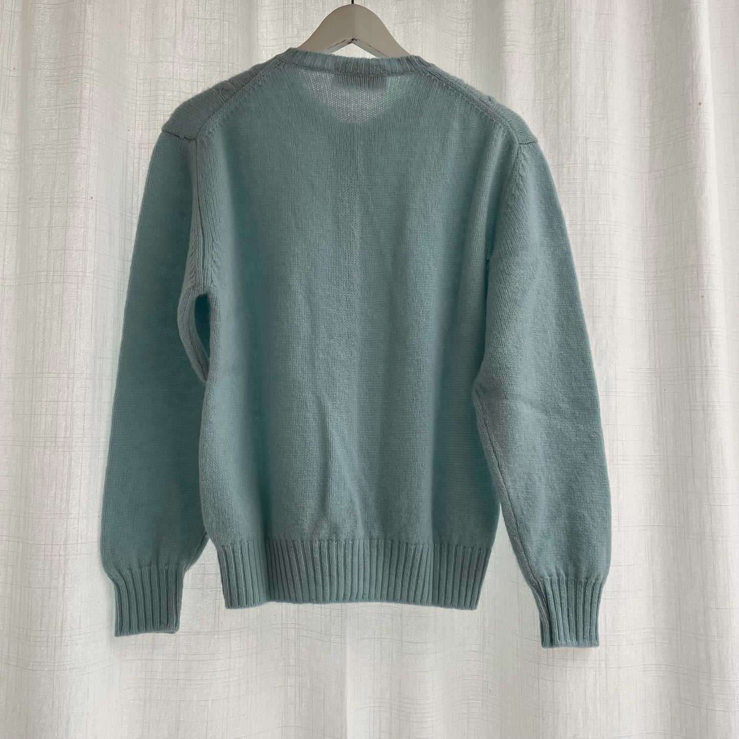 Cardigan azzurro baby lana shetland