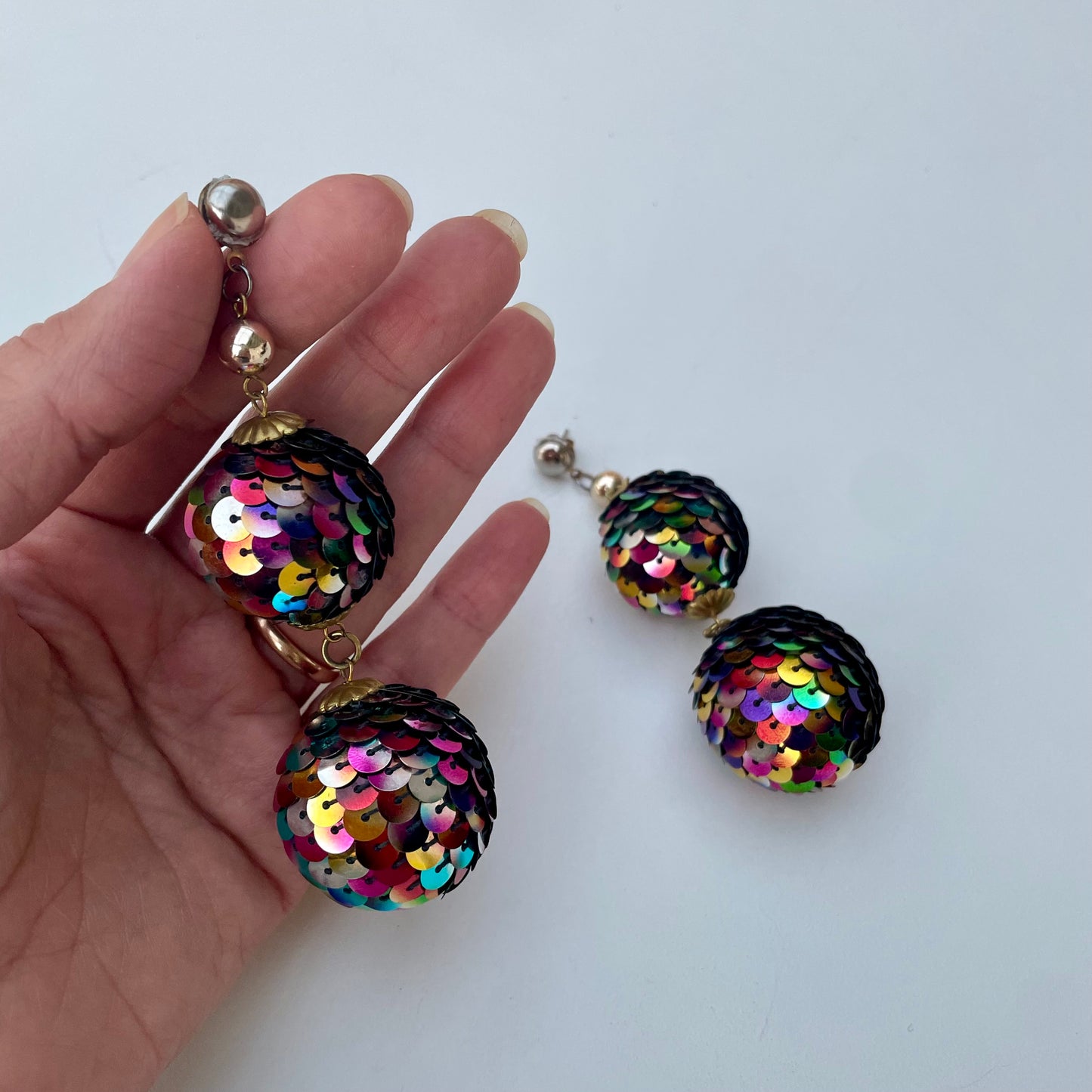 Orecchini paillettes anni 80