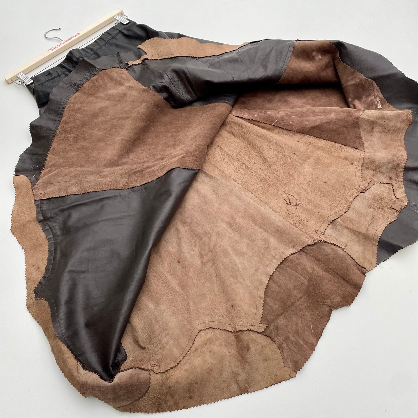 Jupe en cuir patchwork