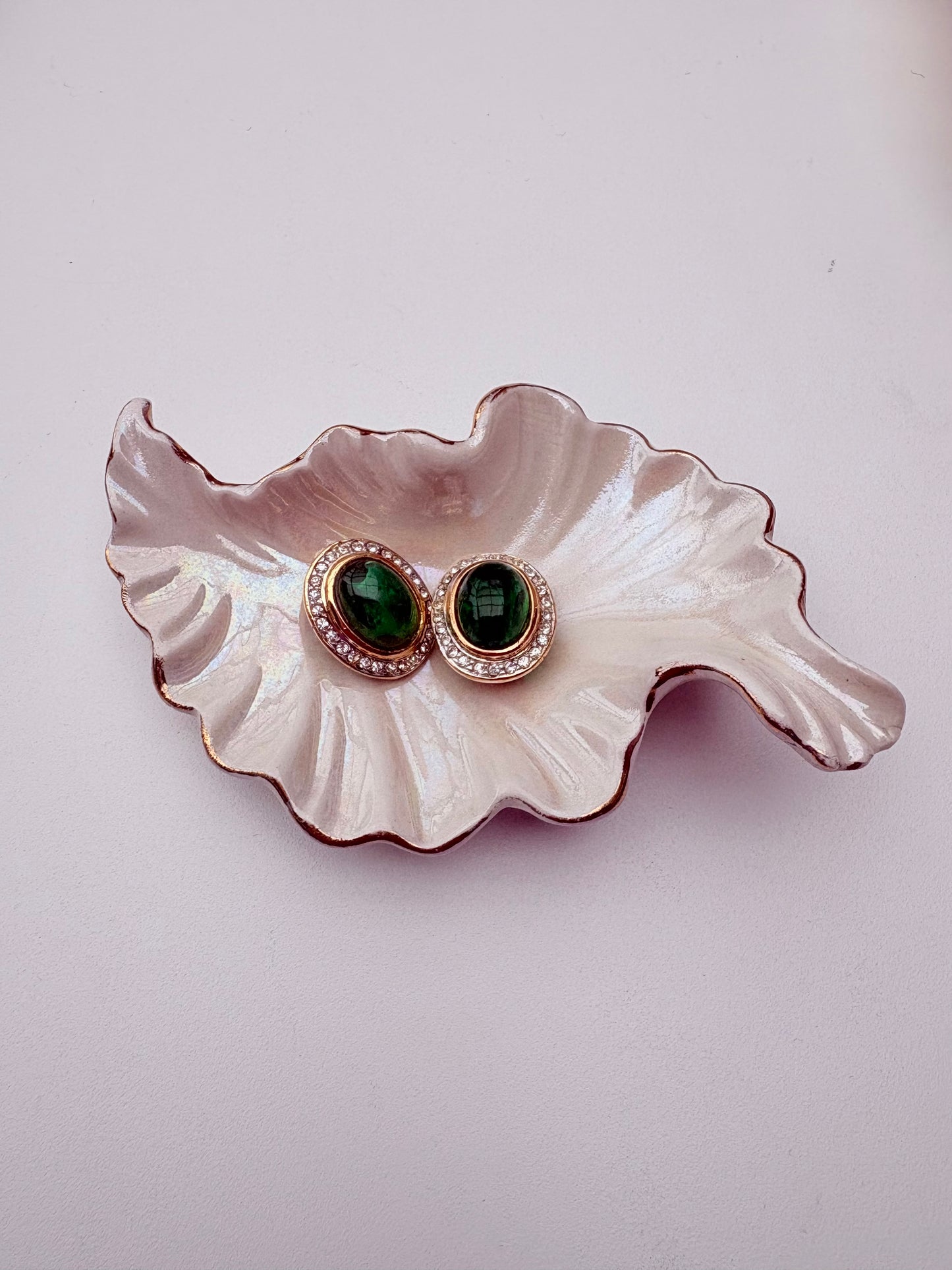 Orecchini ovali verdi