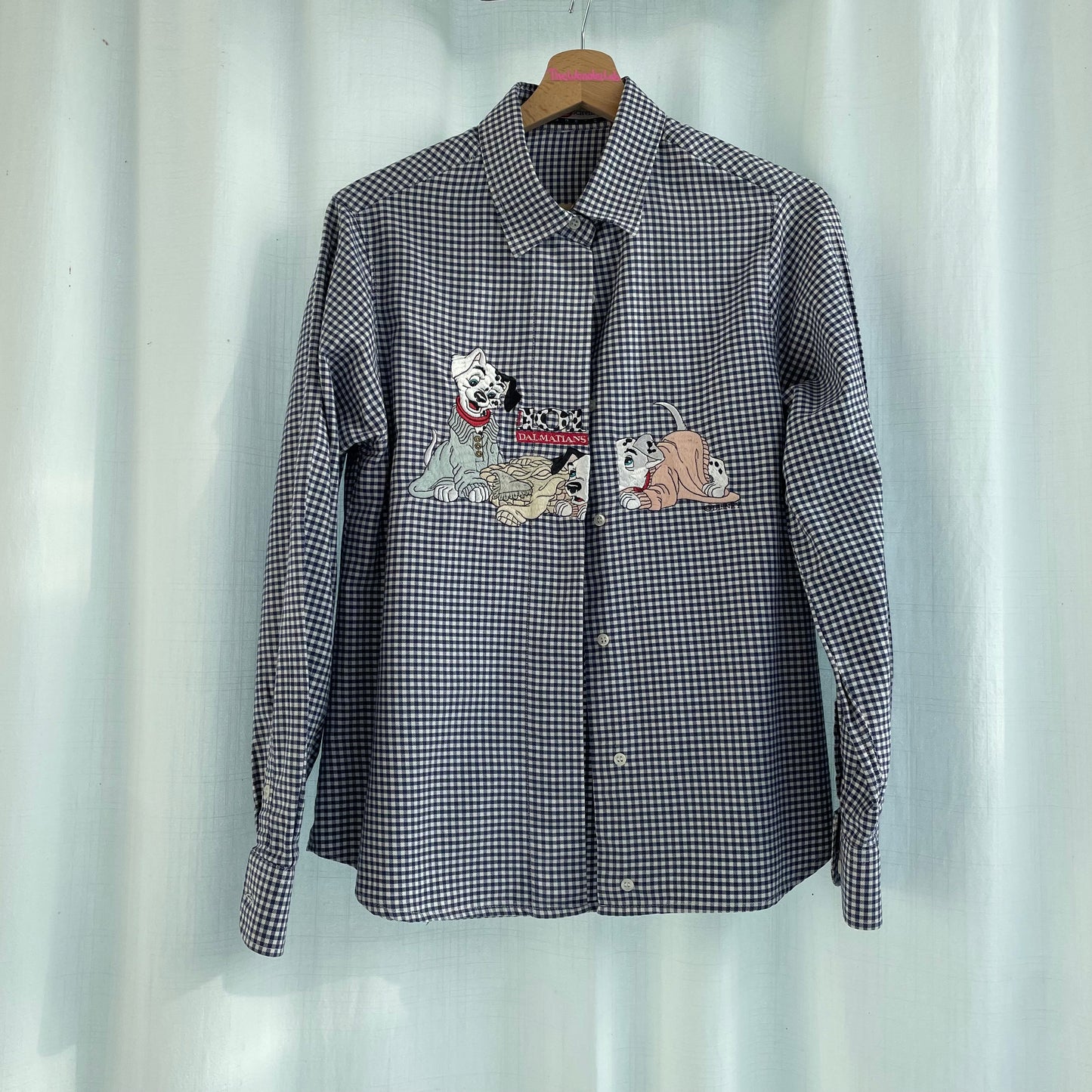 Dalmatian shirt with white and blue checks