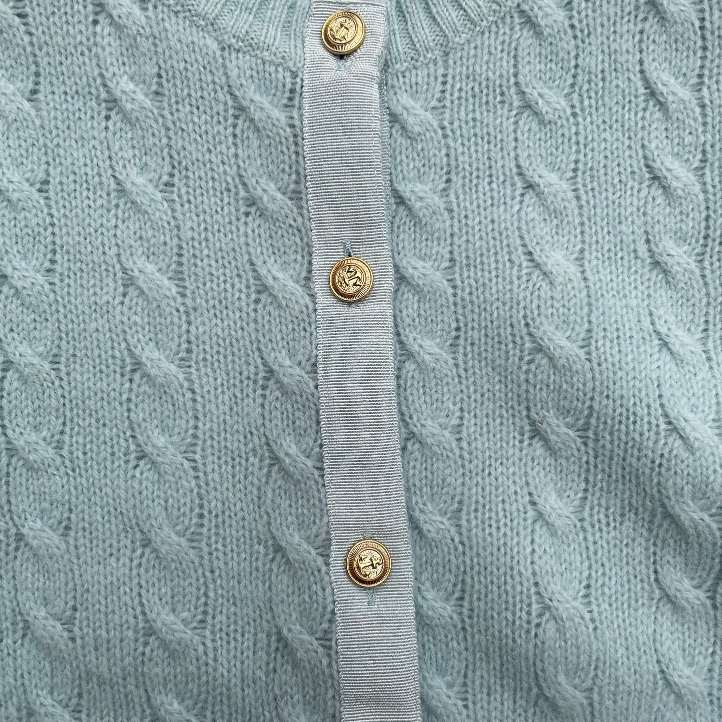 Cardigan azzurro baby lana shetland
