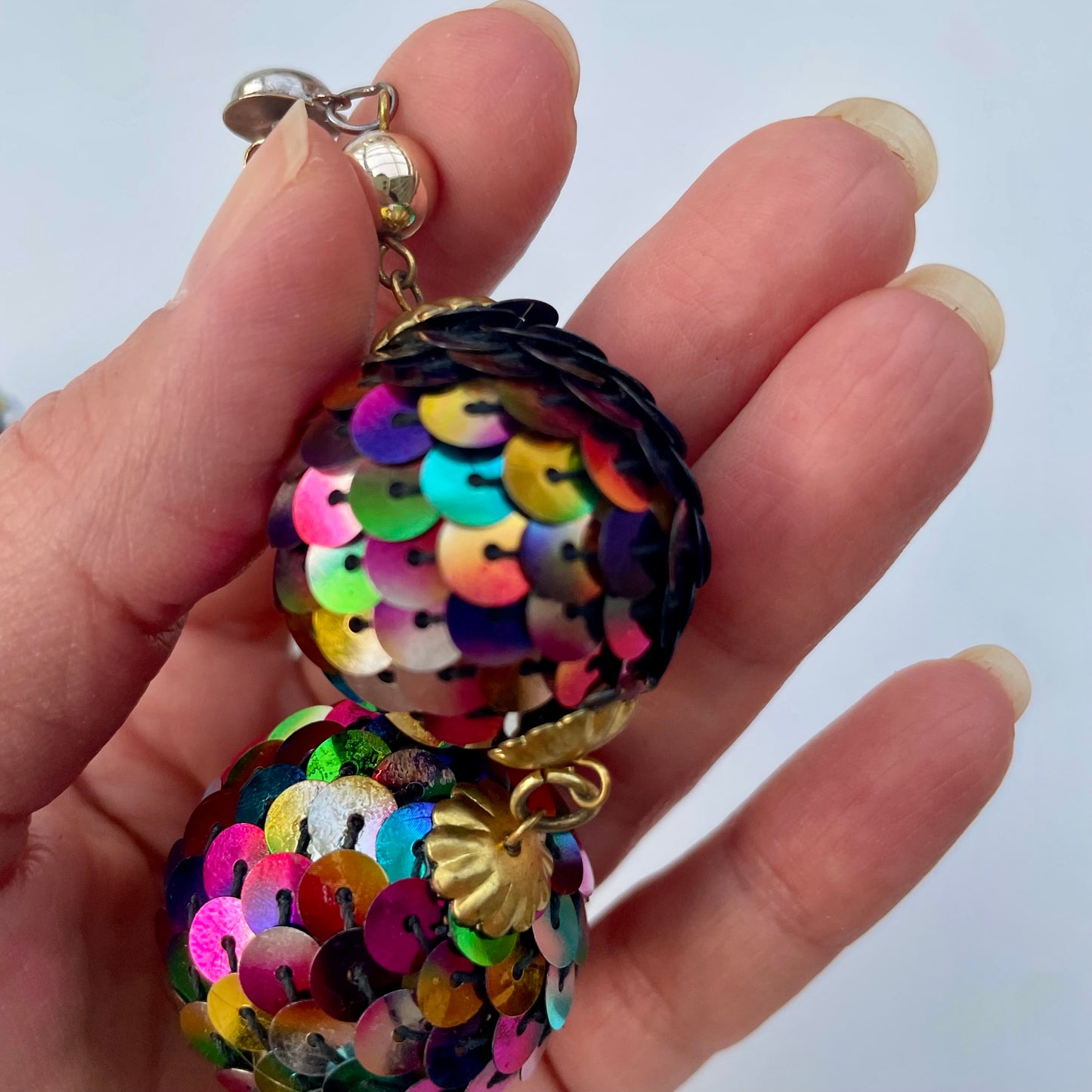 Orecchini paillettes anni 80