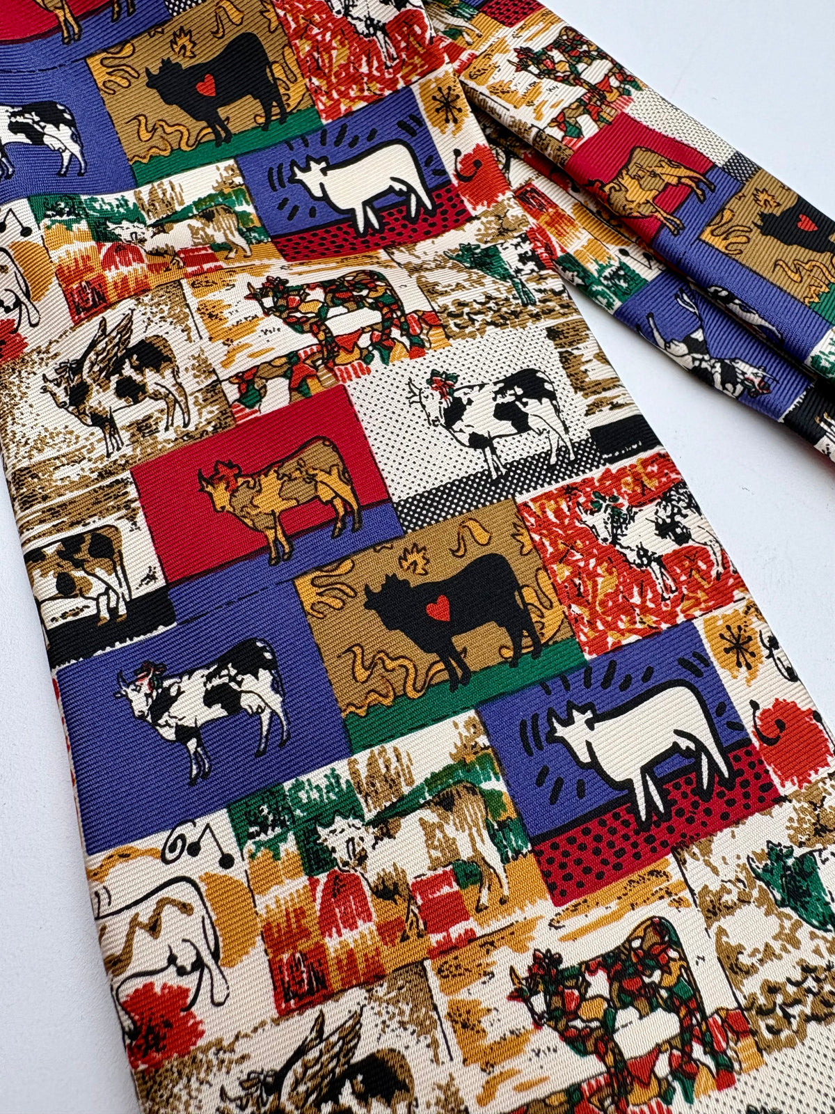 Cravatta Moschino con patchwork-keith Haring
