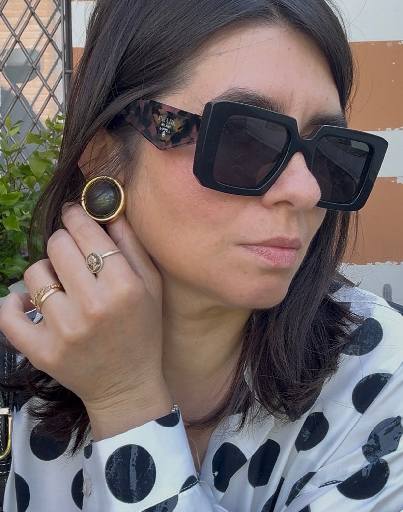 Clip tondi nero/ oro
