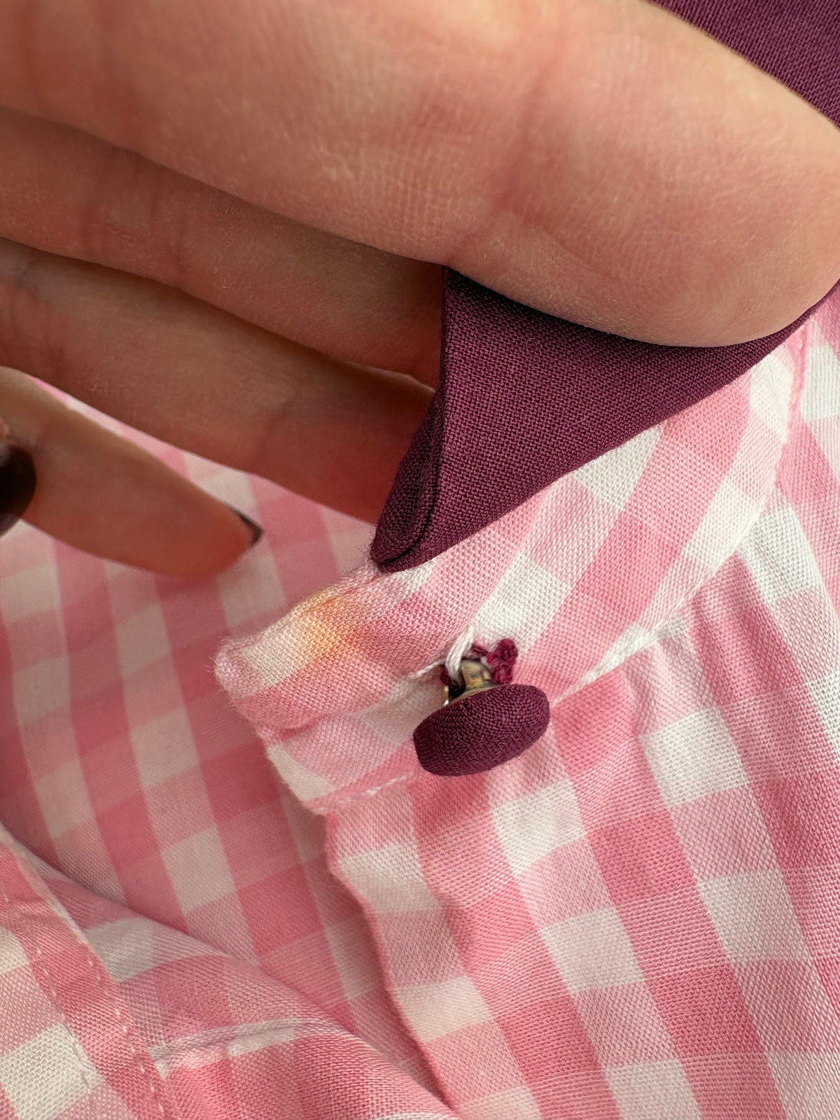 Camicia Schvili a quadri rosa con bordeaux