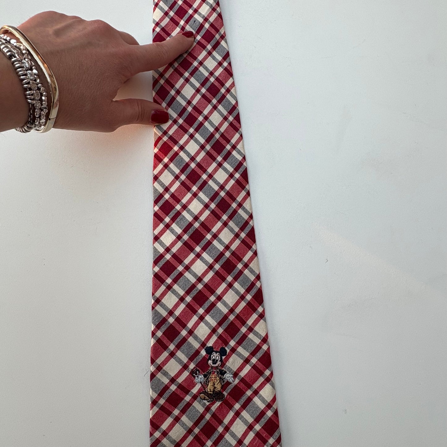 Red tartan tie