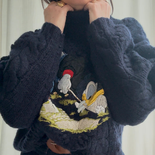 Paperino Pull collo alto con mohair