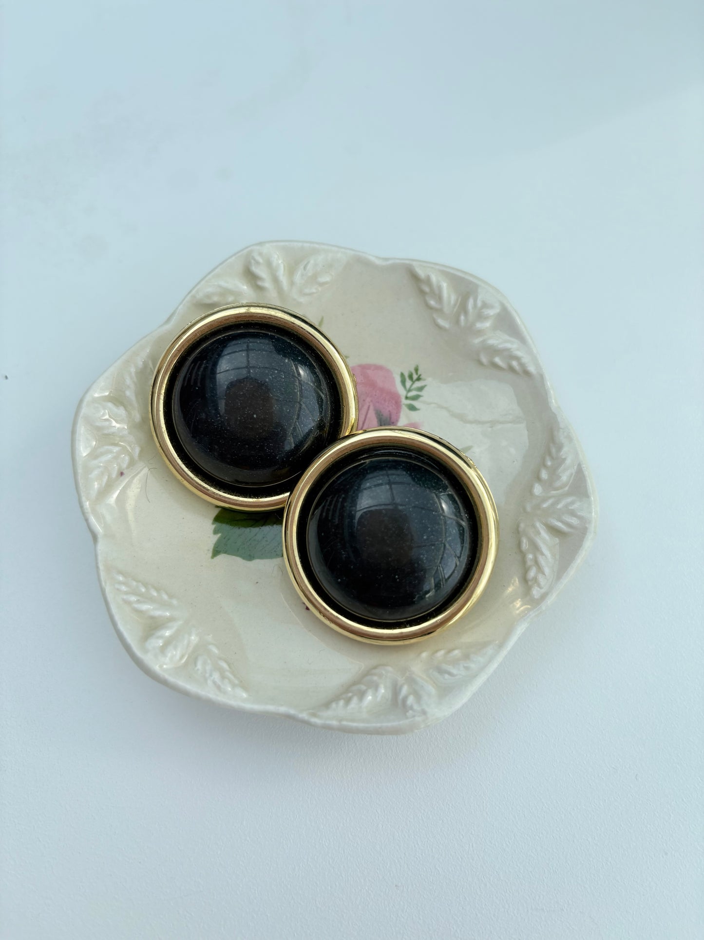 Clip tondi nero/ oro