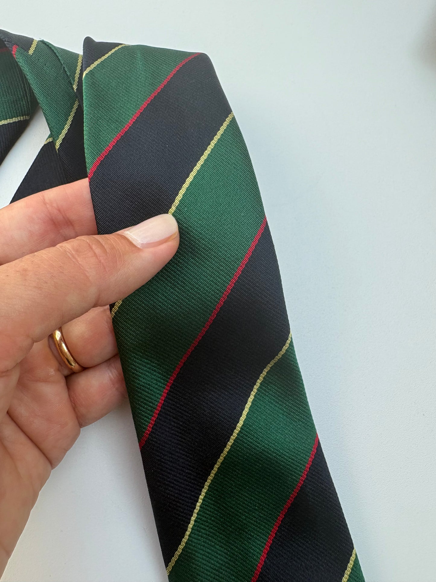 Cravatta Borsalino regimental verde blu