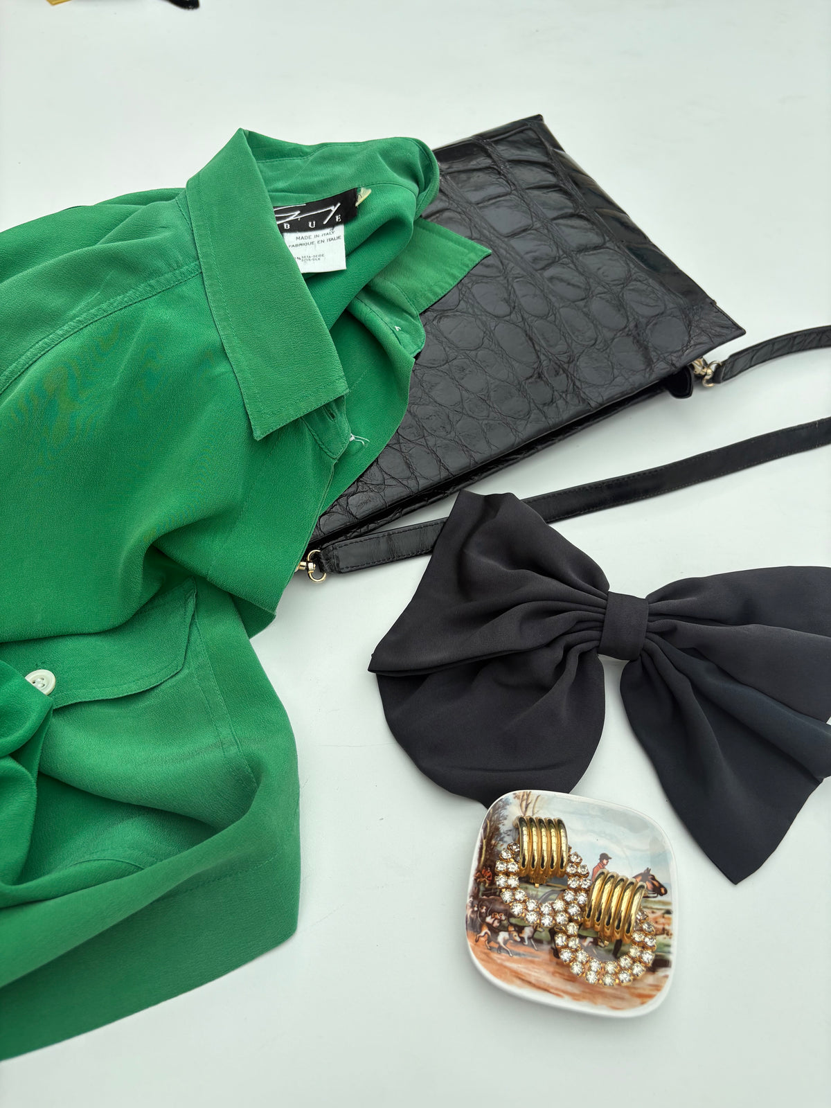 Camicia seta verde Genny