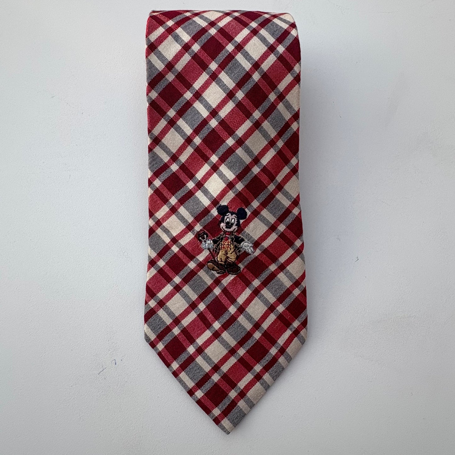 Red tartan tie