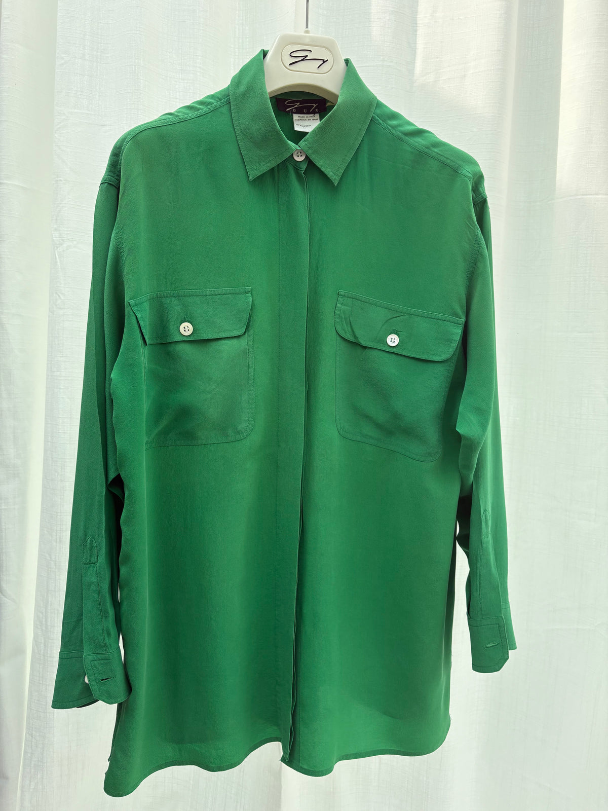 Camicia seta verde Genny