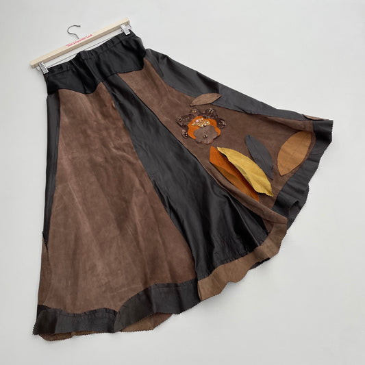 Jupe en cuir patchwork