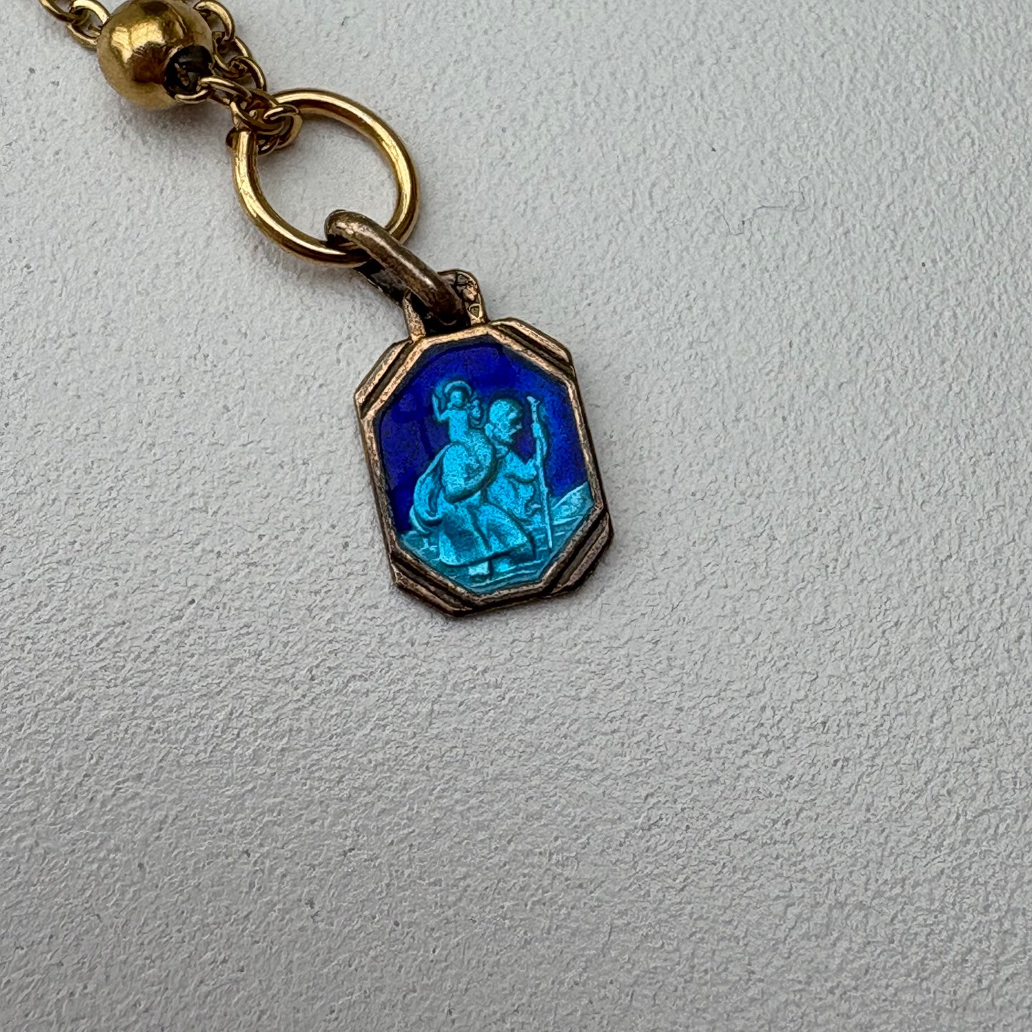 Catenina con medaglietta double San Cristoforo-Lourdes ￼