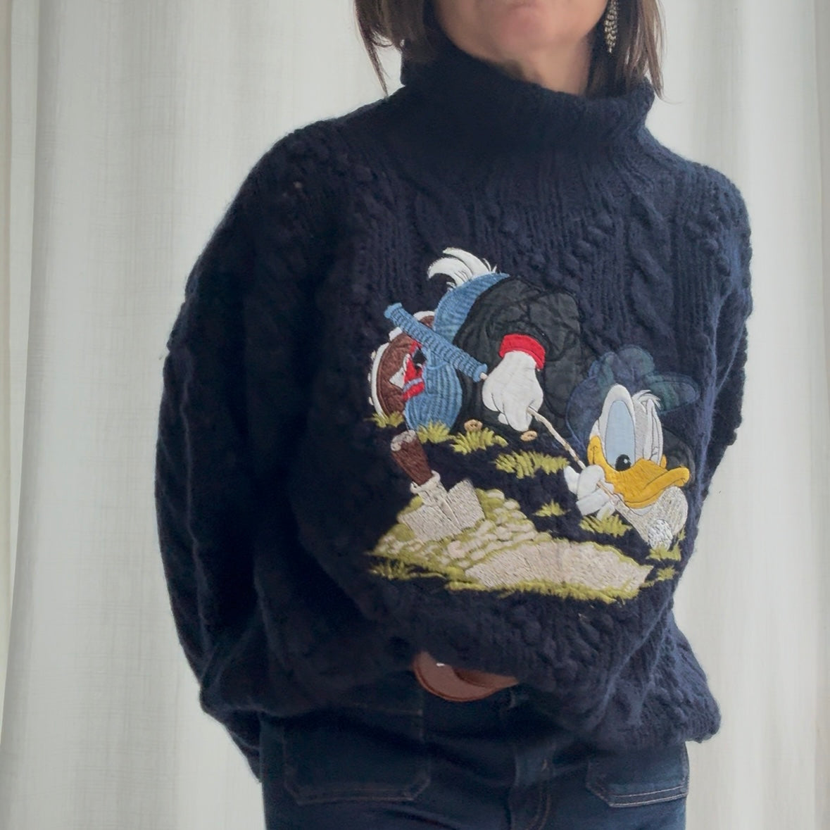 Paperino Pull collo alto con mohair
