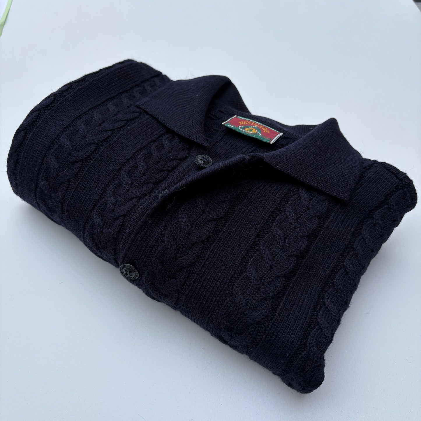 Polo in maglia a trecce