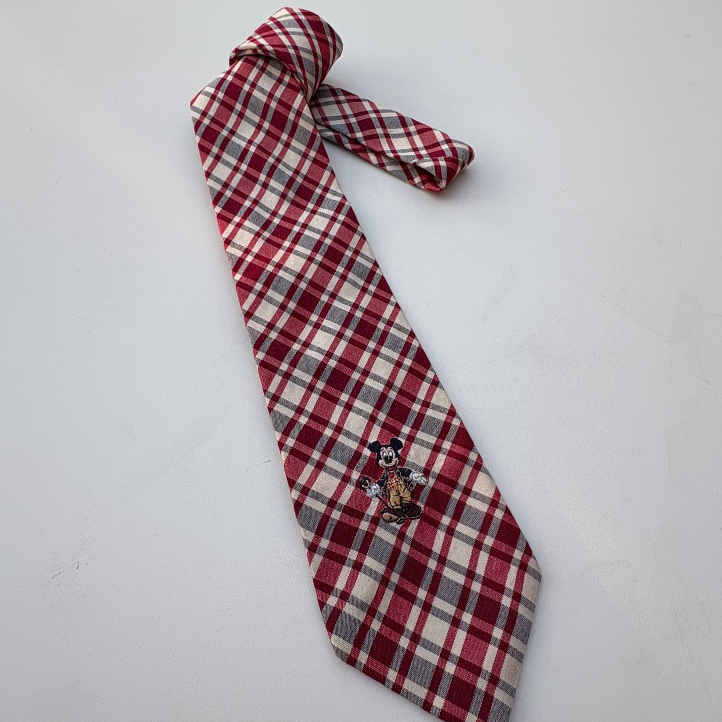 Red tartan tie