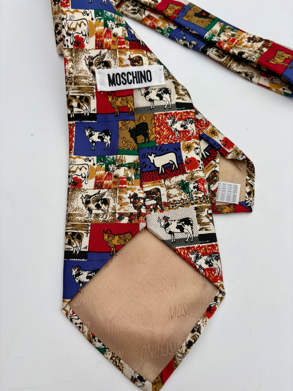 Cravatta Moschino con patchwork-keith Haring