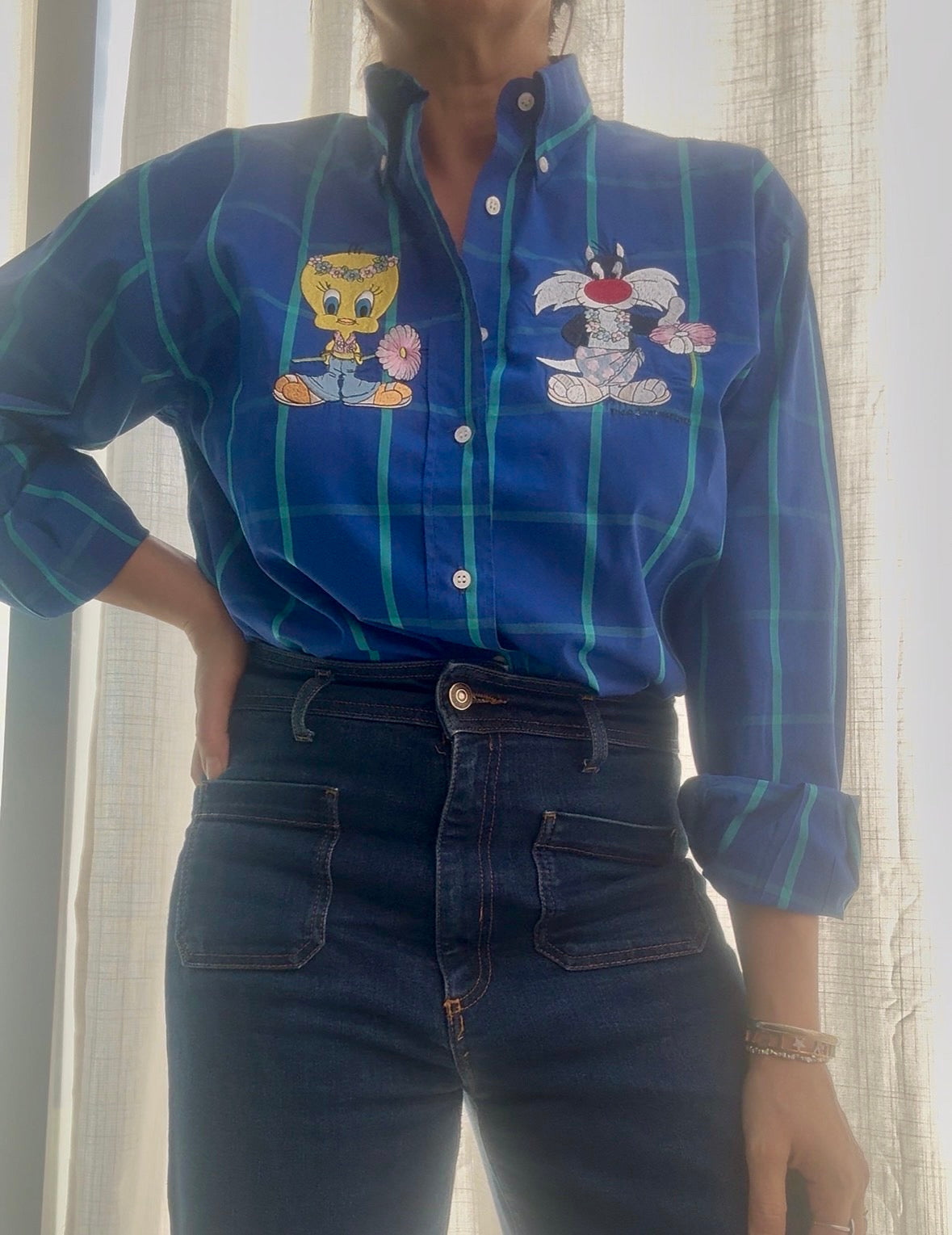 Camicia Schvili madras Titti e Silvestro.