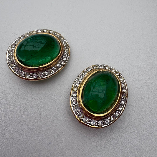 Orecchini ovali verdi