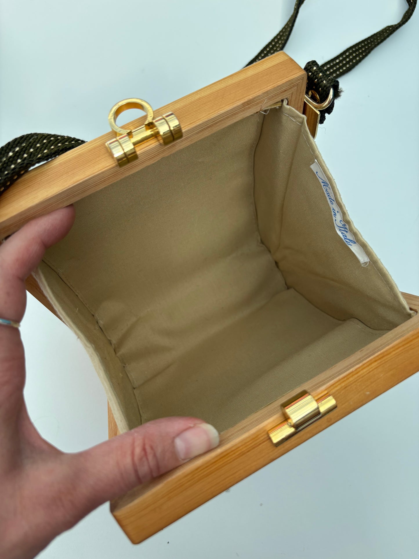 Borsa rigida vimini e legno