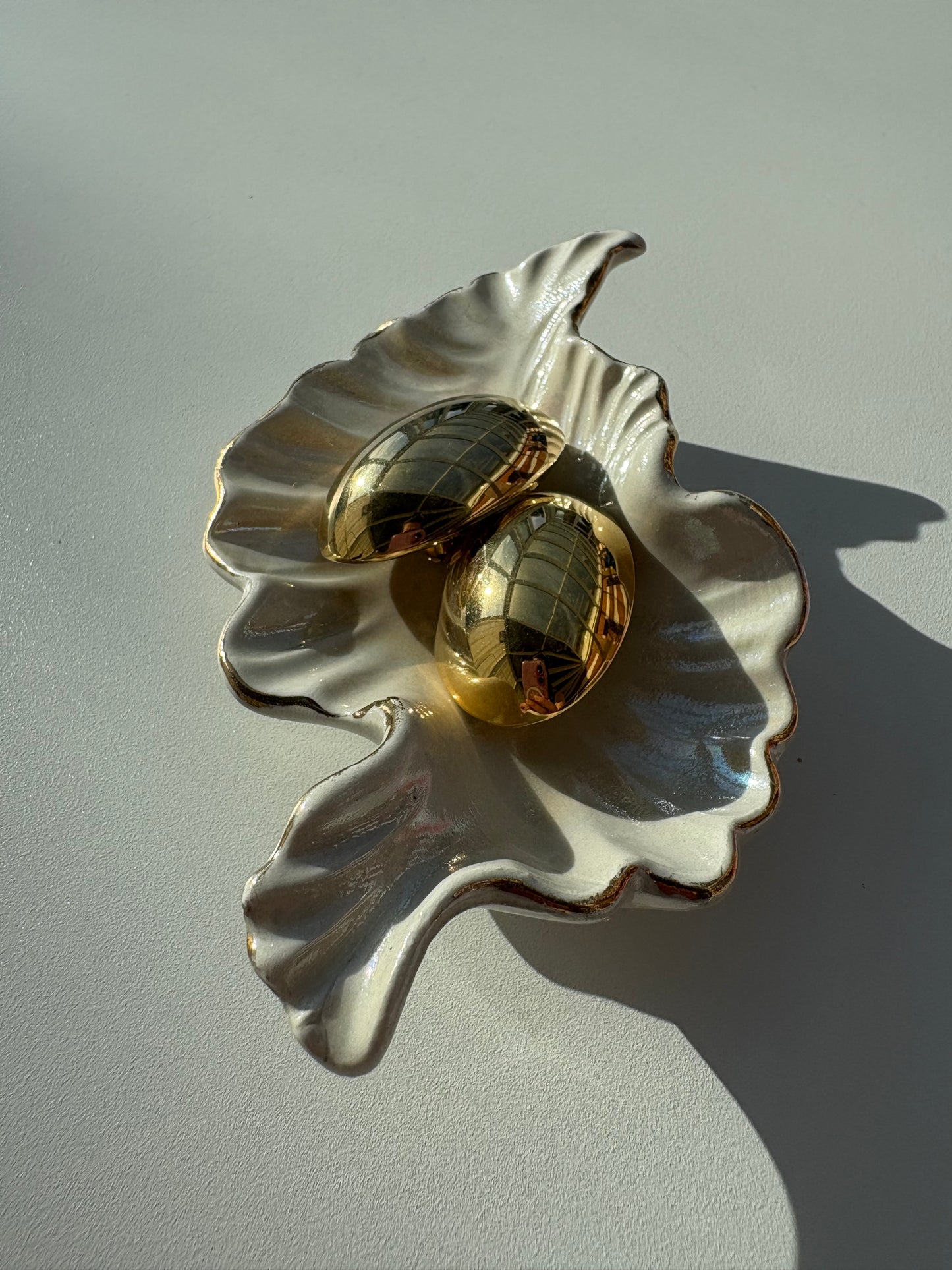 Orecchini ovali super big gold con clip