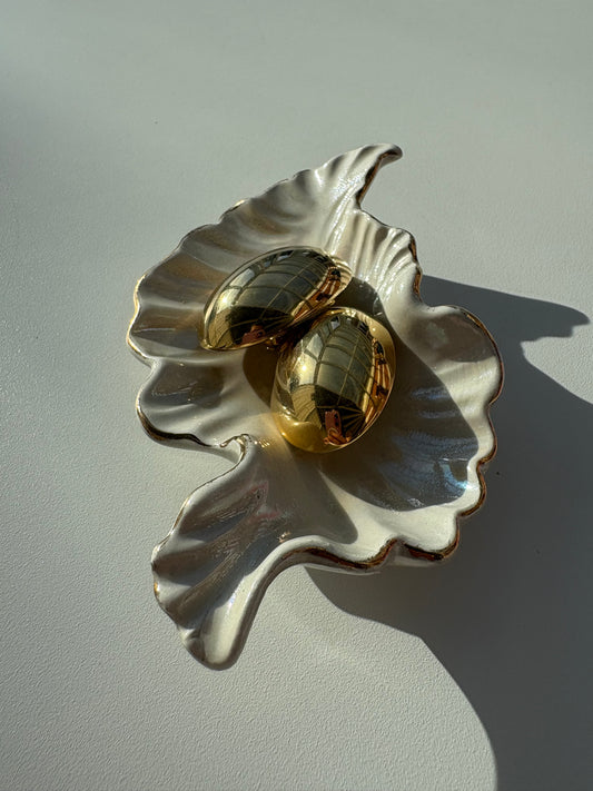 Orecchini ovali super big gold con clip